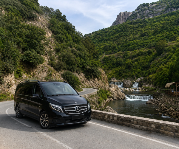 Luxury Mercedes Vito chauffeur service near Akchour waterfalls Morocco