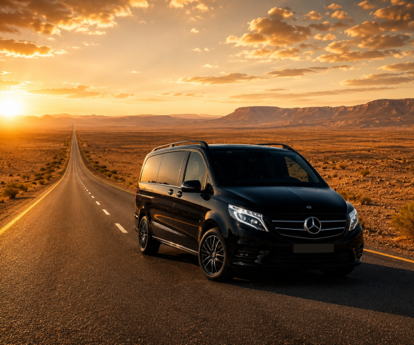 Luxury Mercedes Vito on a private Sahara road trip in Morocco with MR VIP Driver
